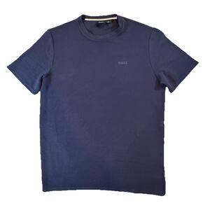 BOSS Men’s Short Sleeve Homewear Waffle Knit Short Sleeve Blue Tshirt Size M
